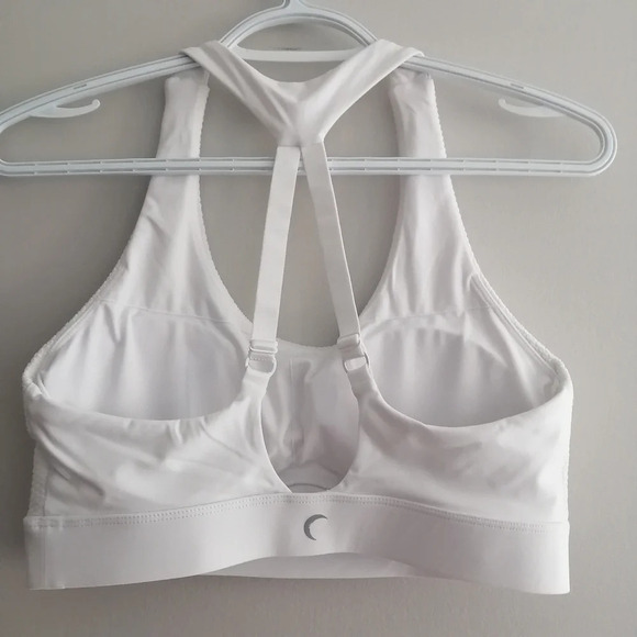 Zyia White Strappy Polka Adjustable Racerback Cut Out White Sports Bra Small - Picture 4 of 15